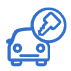 Car and key icon representing car hire and ground transport